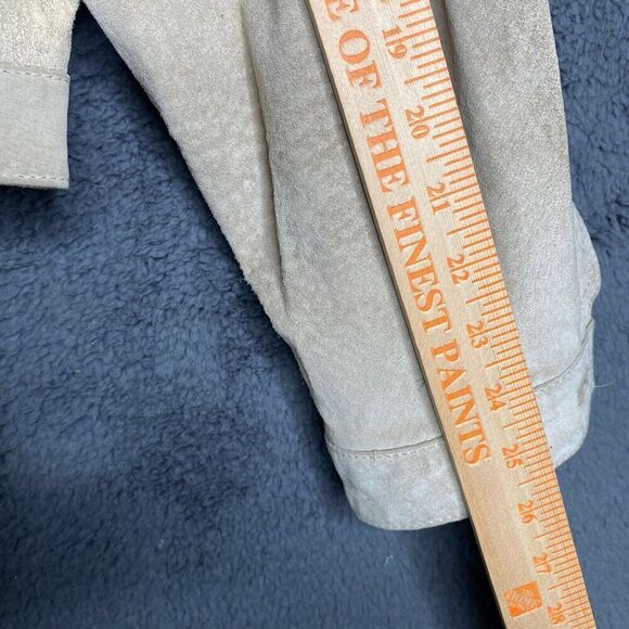 GAP Product RED Leather Mens SZ XL Suede Jacket Y2K Beige Military Rare Boxy - Picture 12 of 16